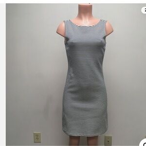 Theory Women Blue White Striped Sleeveless Casual Mivrill K Sail Sheath Dress S